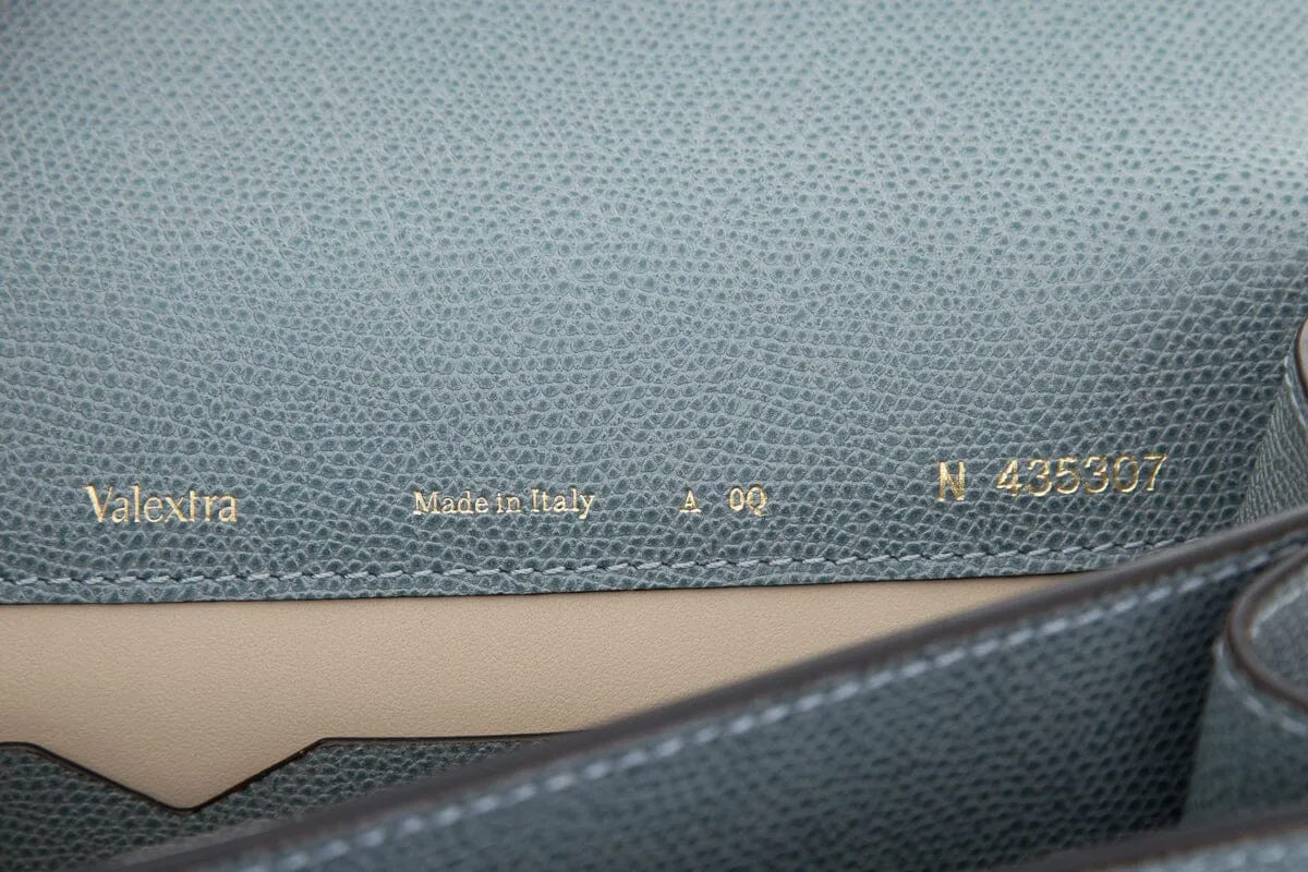 Valextra Blue Leather Crossbody Handbag