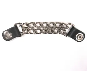 VEA-02-SS  4" Leather Vest Extender-Skull Snap