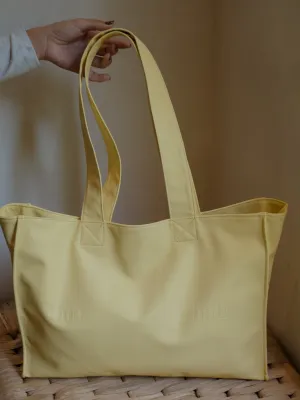 VEGAN LEATHER TOTE BAG - PANACOTTA