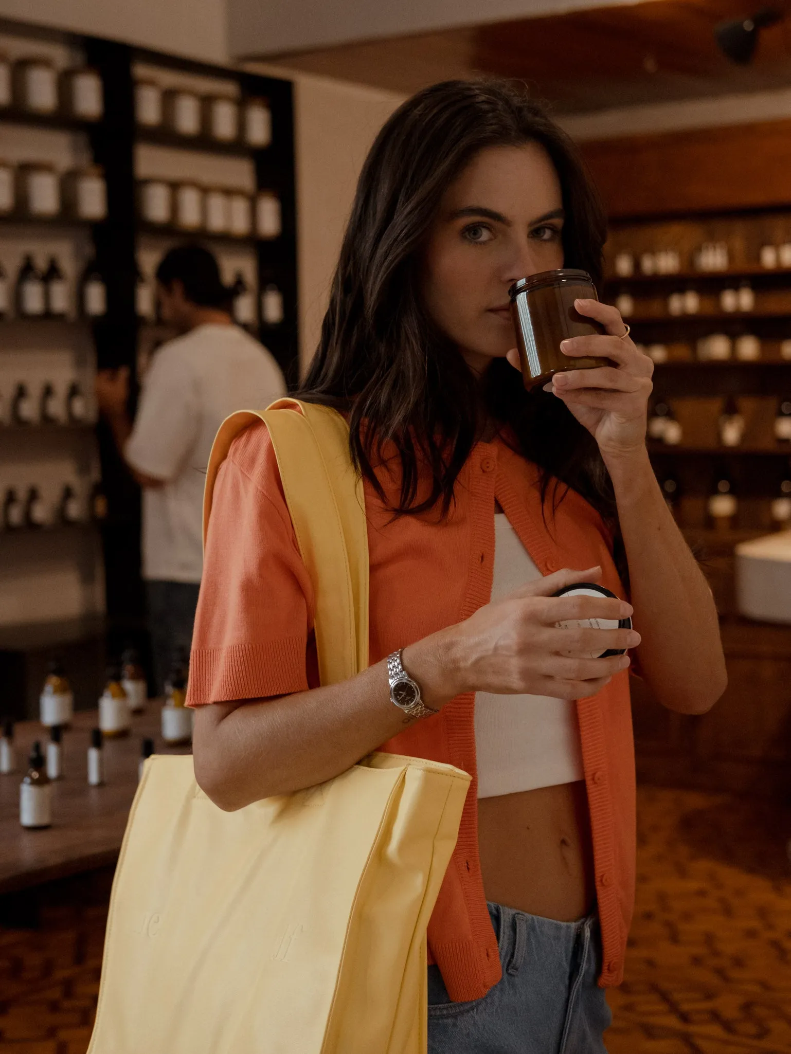 VEGAN LEATHER TOTE BAG - PANACOTTA