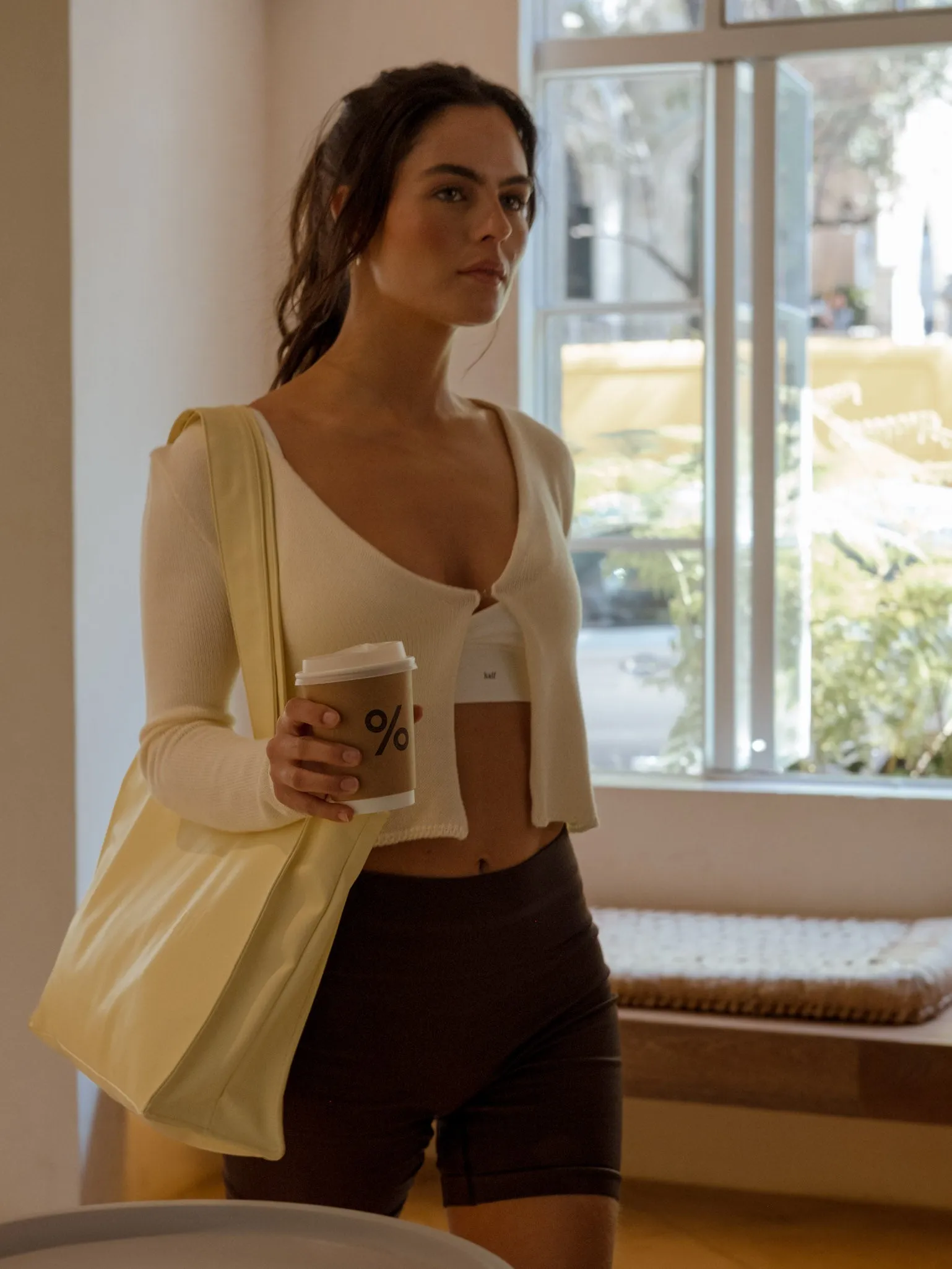 VEGAN LEATHER TOTE BAG - PANACOTTA