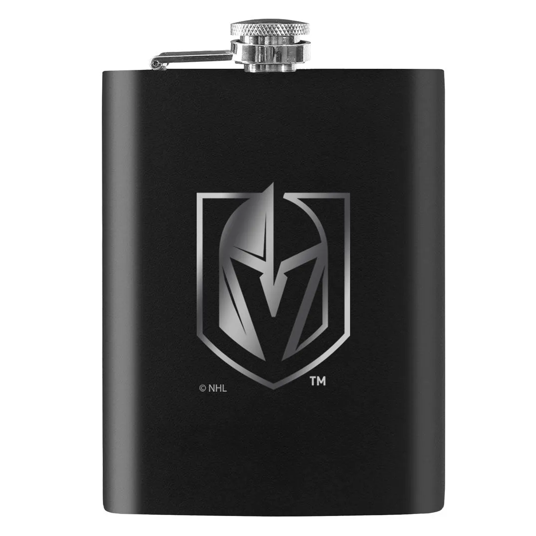 Vegas Golden Knights Flask | Black Laser-Engraved 8 Oz
