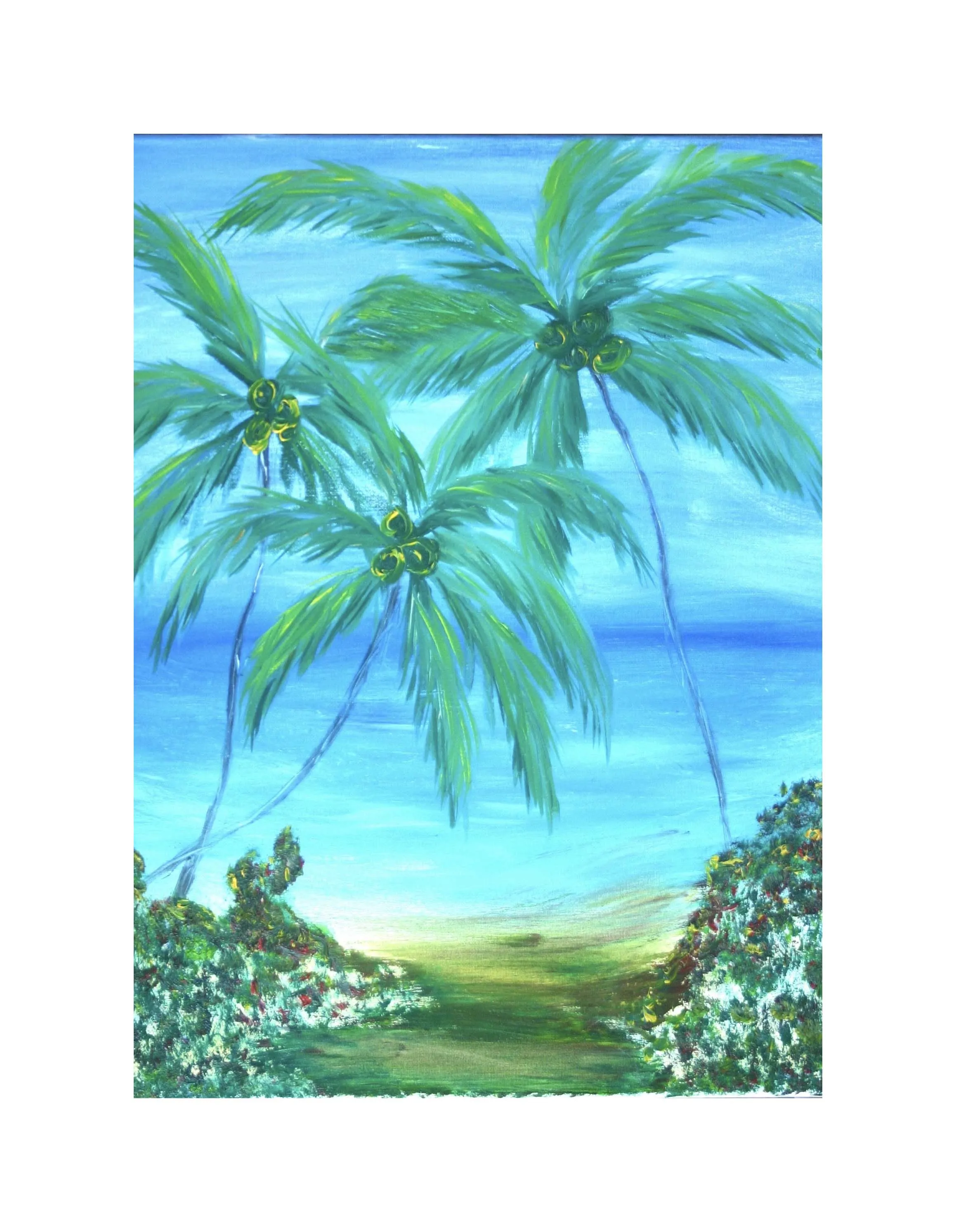 Vibrant Blue Ocean Palms