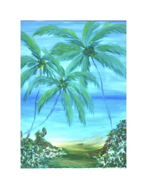 Vibrant Blue Ocean Palms