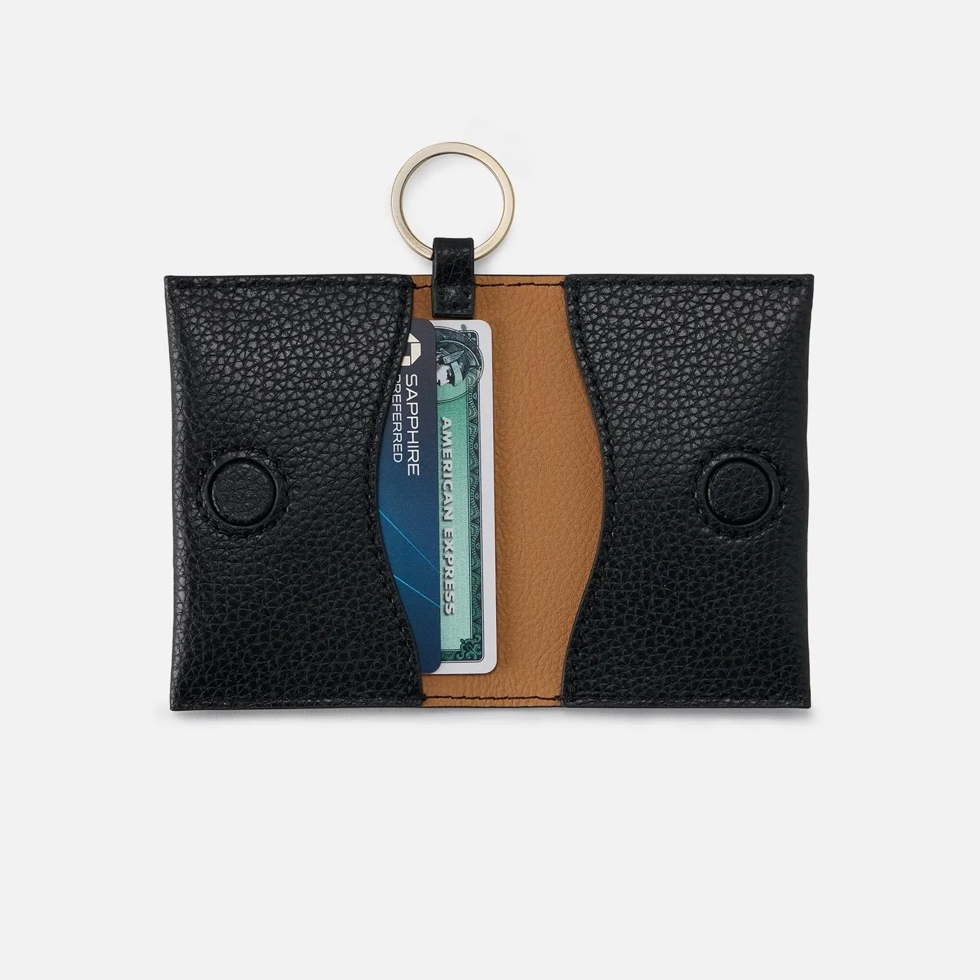 Vida Card Case in Micro Pebbled Leather - Black