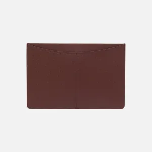 Vida Laptop Sleeve in Micro Pebbled Leather - Chocolate