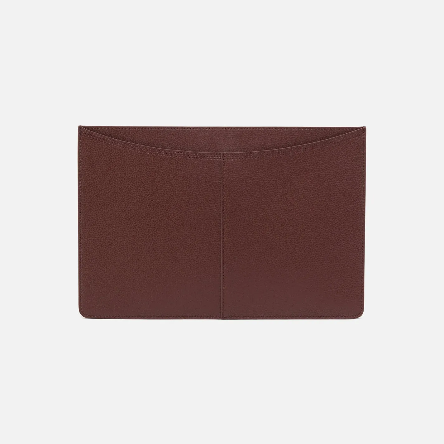 Vida Laptop Sleeve in Micro Pebbled Leather - Chocolate