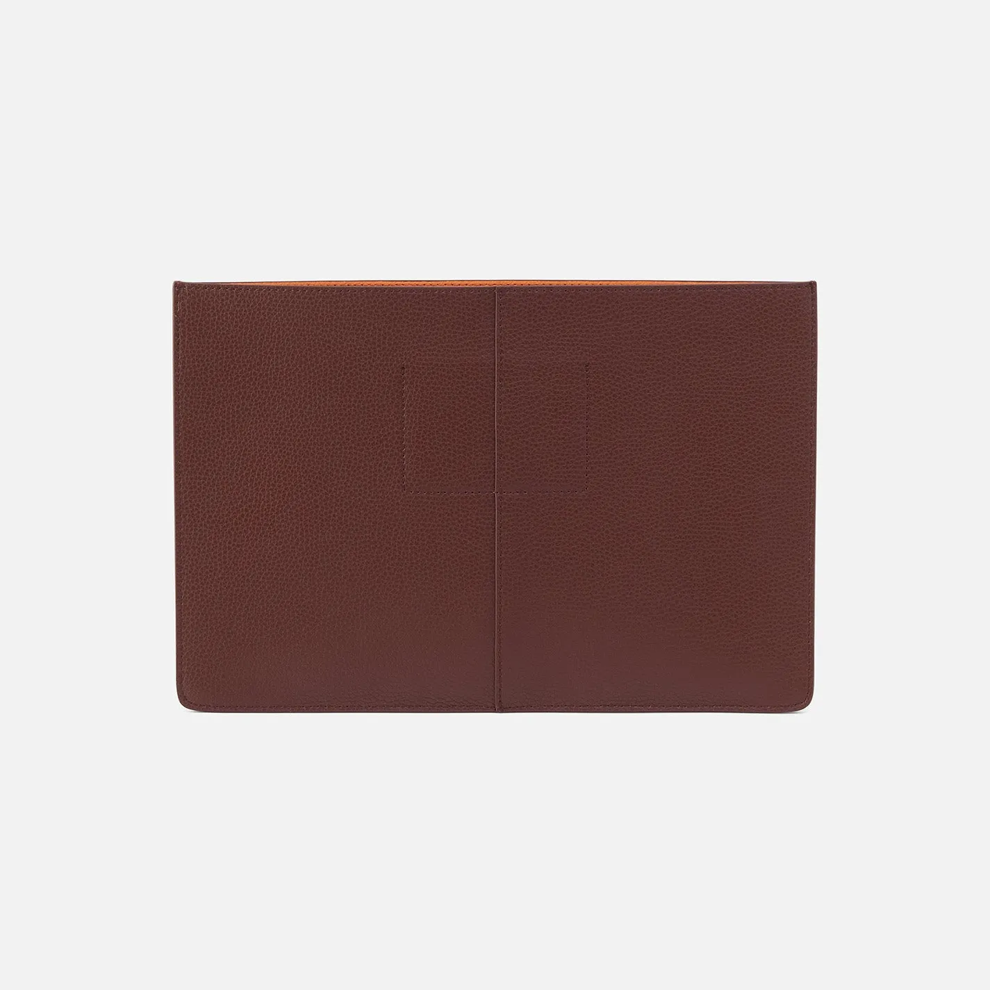 Vida Laptop Sleeve in Micro Pebbled Leather - Chocolate