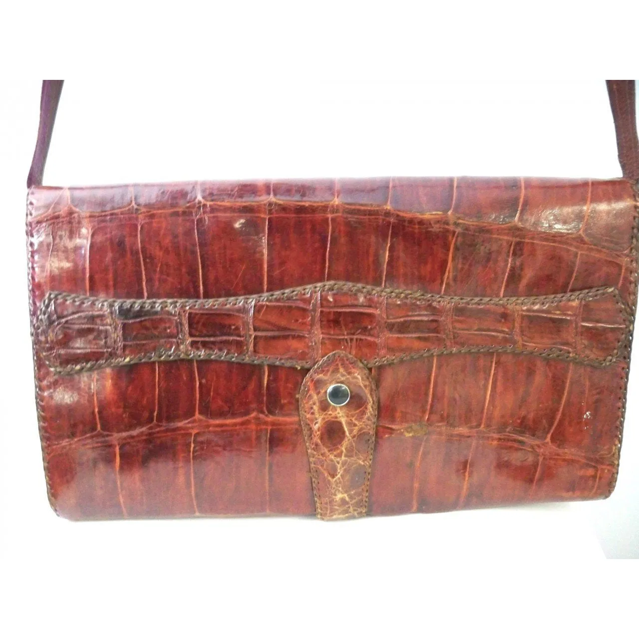 Vintage Alligator Purse Handbag Organizer  1950s