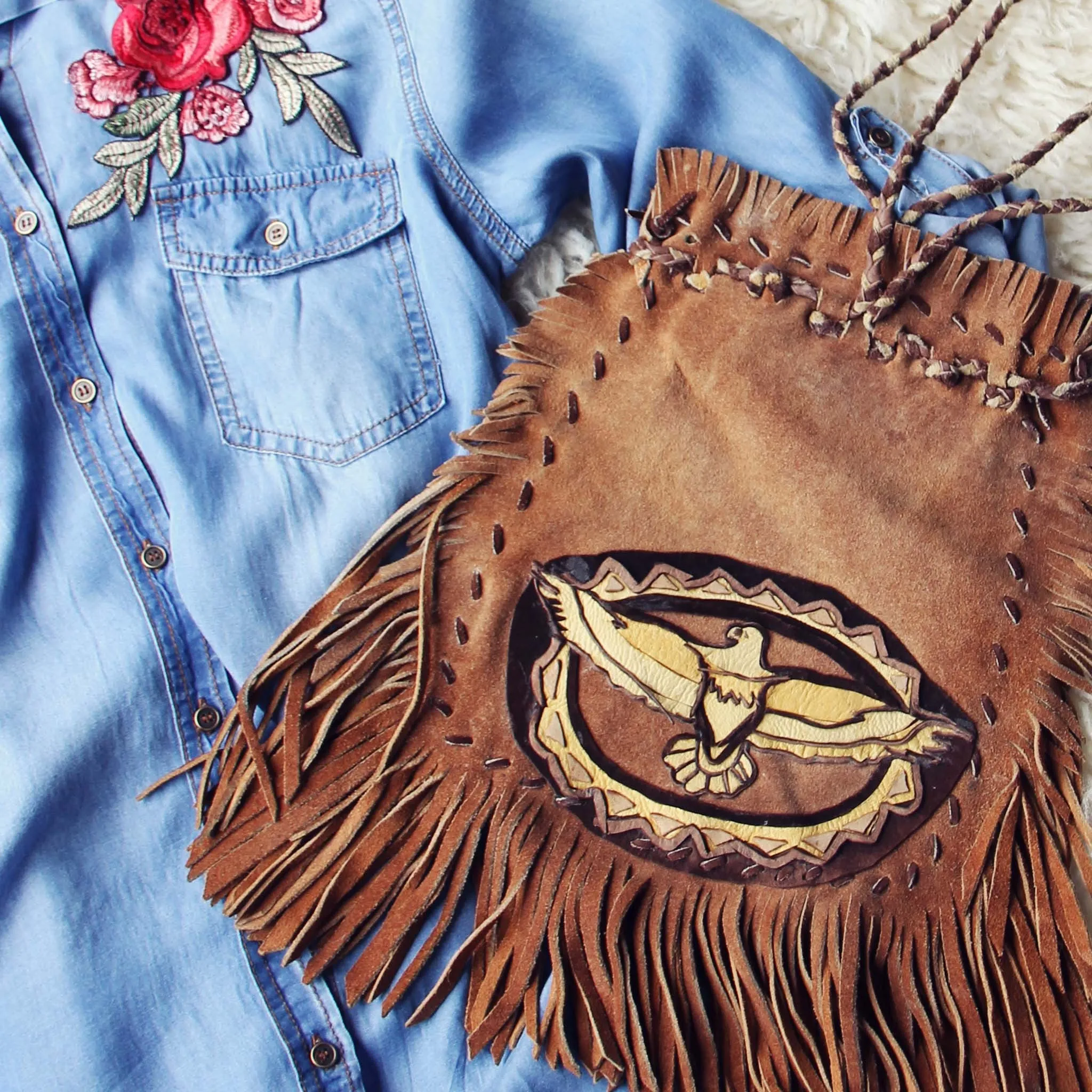 Vintage Thunderbird Fringe Tote
