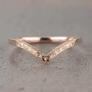 Vintage Vivian Wedding Band, 14k Rose Gold