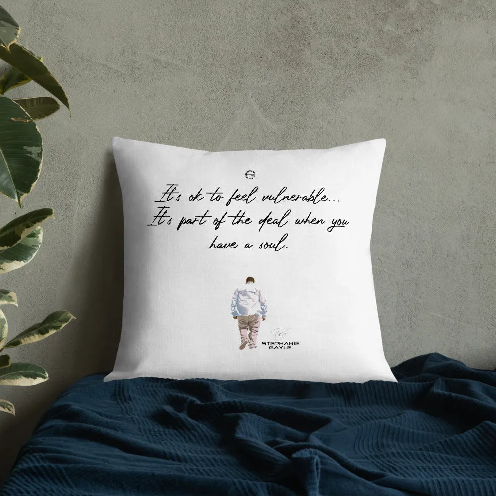 Vulnerable 2021 Black Type Lyric 1 and SG Logo Premium Pillow