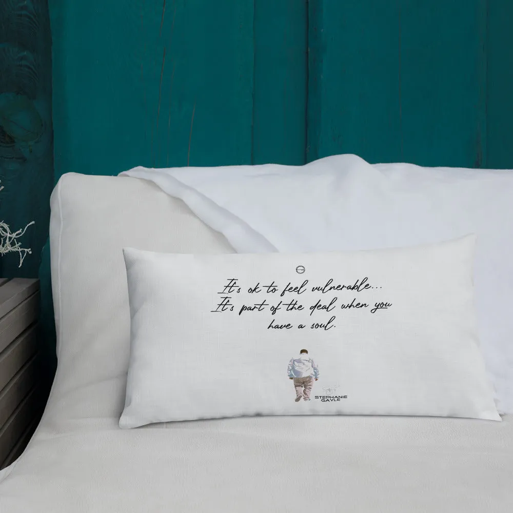 Vulnerable 2021 Black Type Lyric 1 and SG Logo Premium Pillow