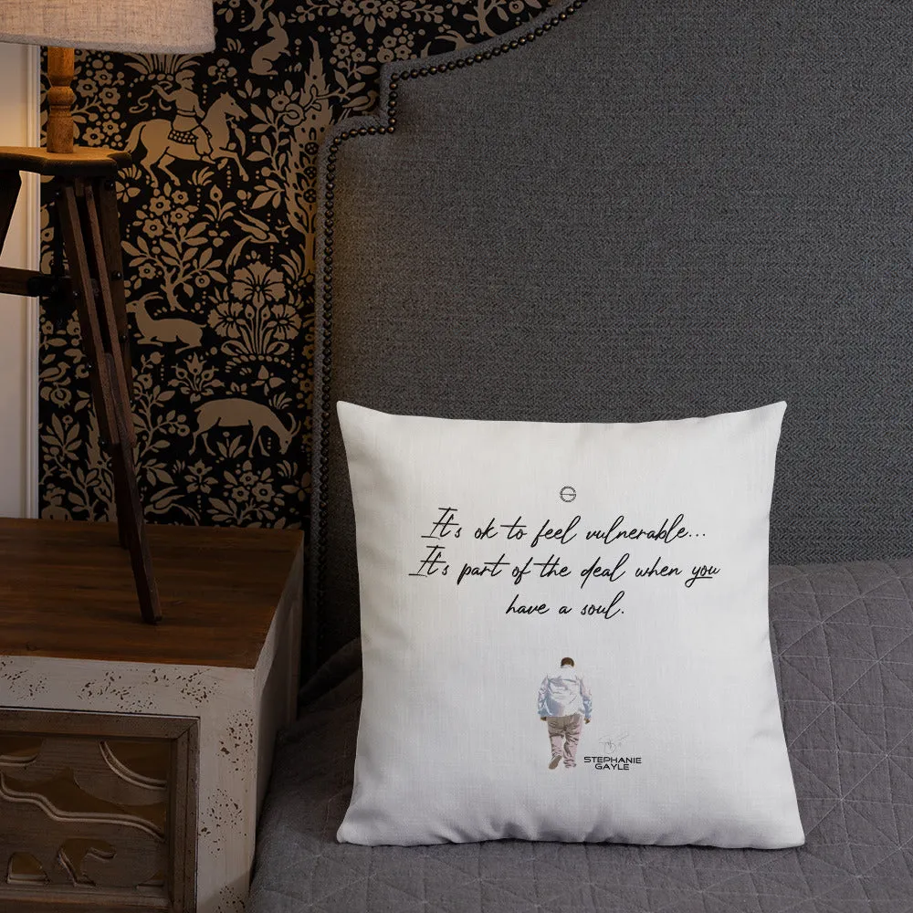 Vulnerable 2021 Black Type Lyric 1 and SG Logo Premium Pillow