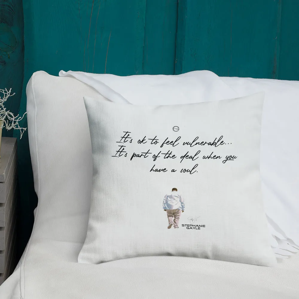 Vulnerable 2021 Black Type Lyric 1 and SG Logo Premium Pillow