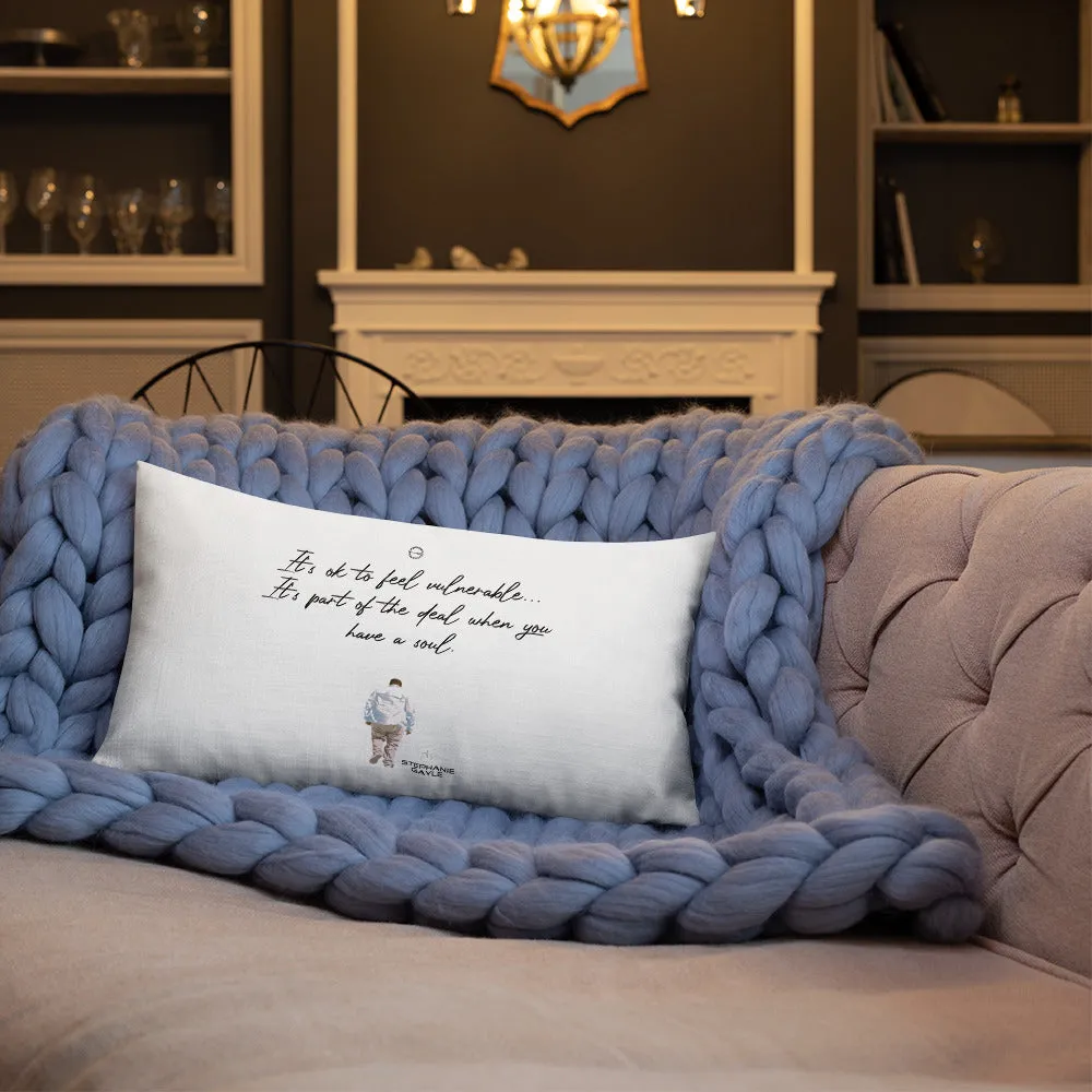 Vulnerable 2021 Black Type Lyric 1 and SG Logo Premium Pillow