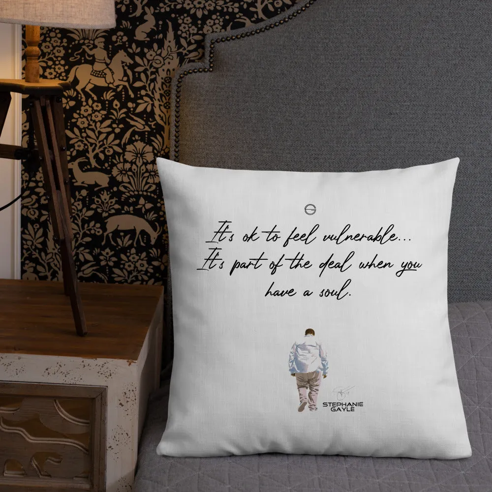 Vulnerable 2021 Black Type Lyric 1 and SG Logo Premium Pillow
