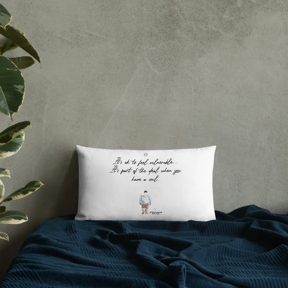 Vulnerable 2021 Black Type Lyric 1 and SG Logo Premium Pillow