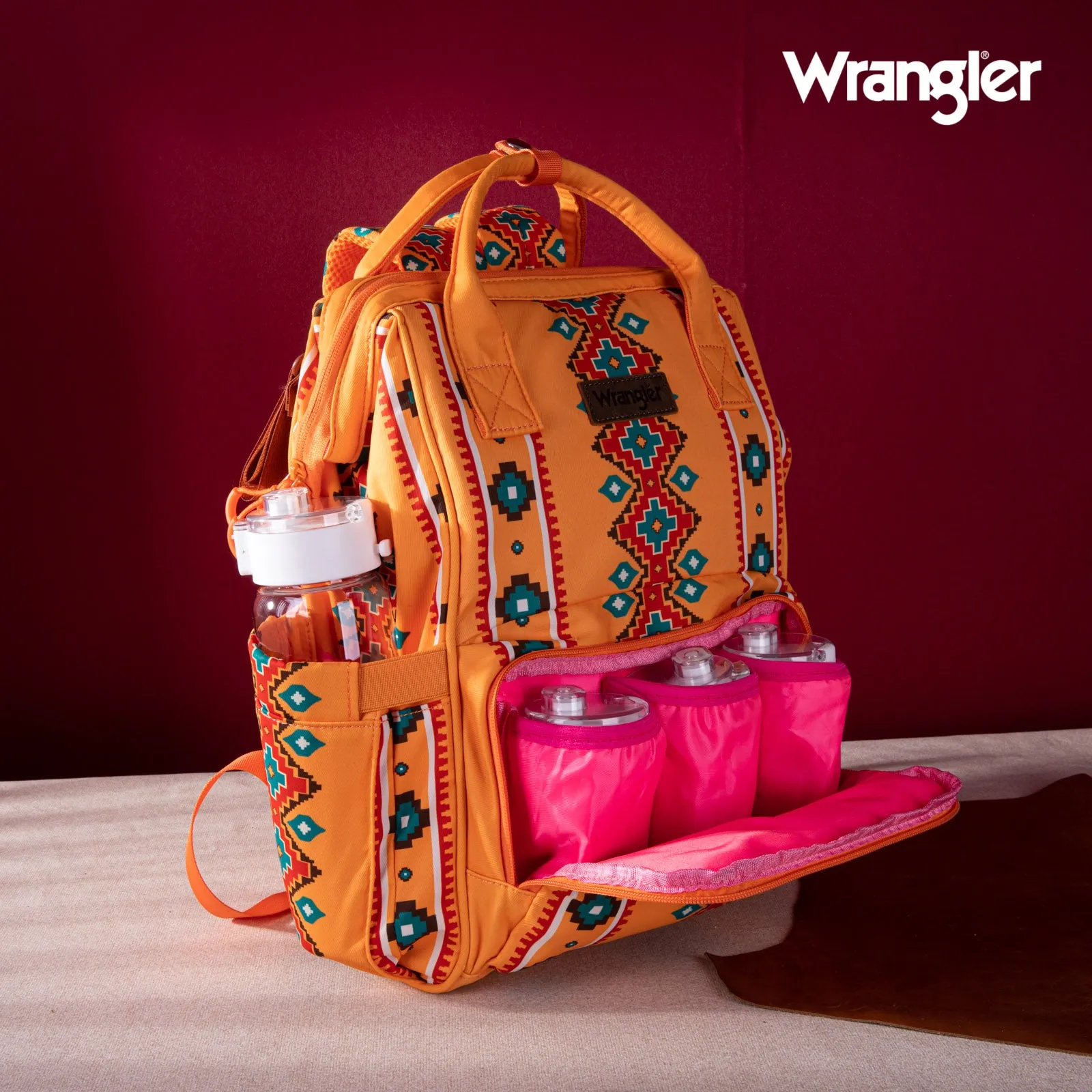 WG2204-9110  Wrangler Aztec Printed Callie Backpack - Mustard