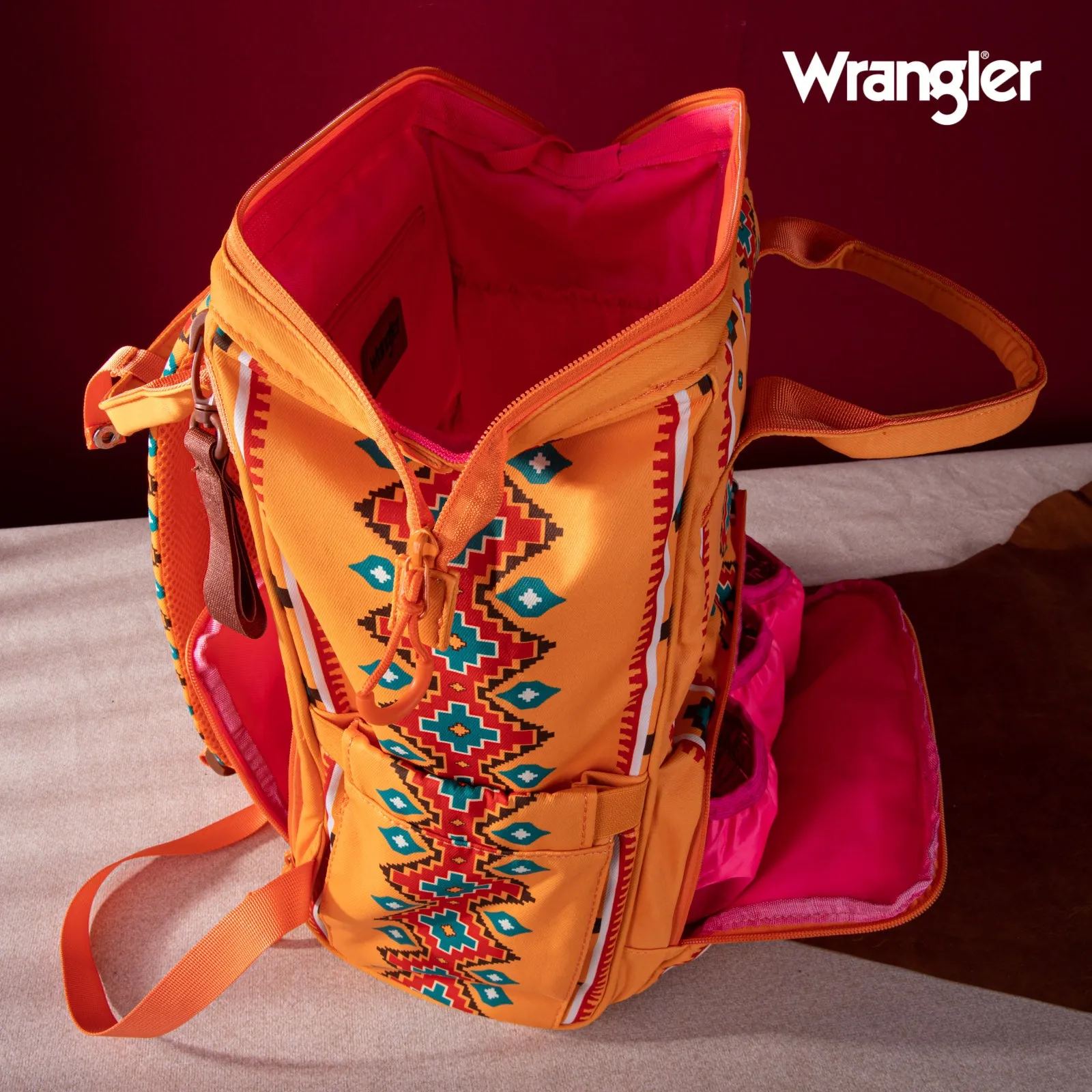 WG2204-9110  Wrangler Aztec Printed Callie Backpack - Mustard