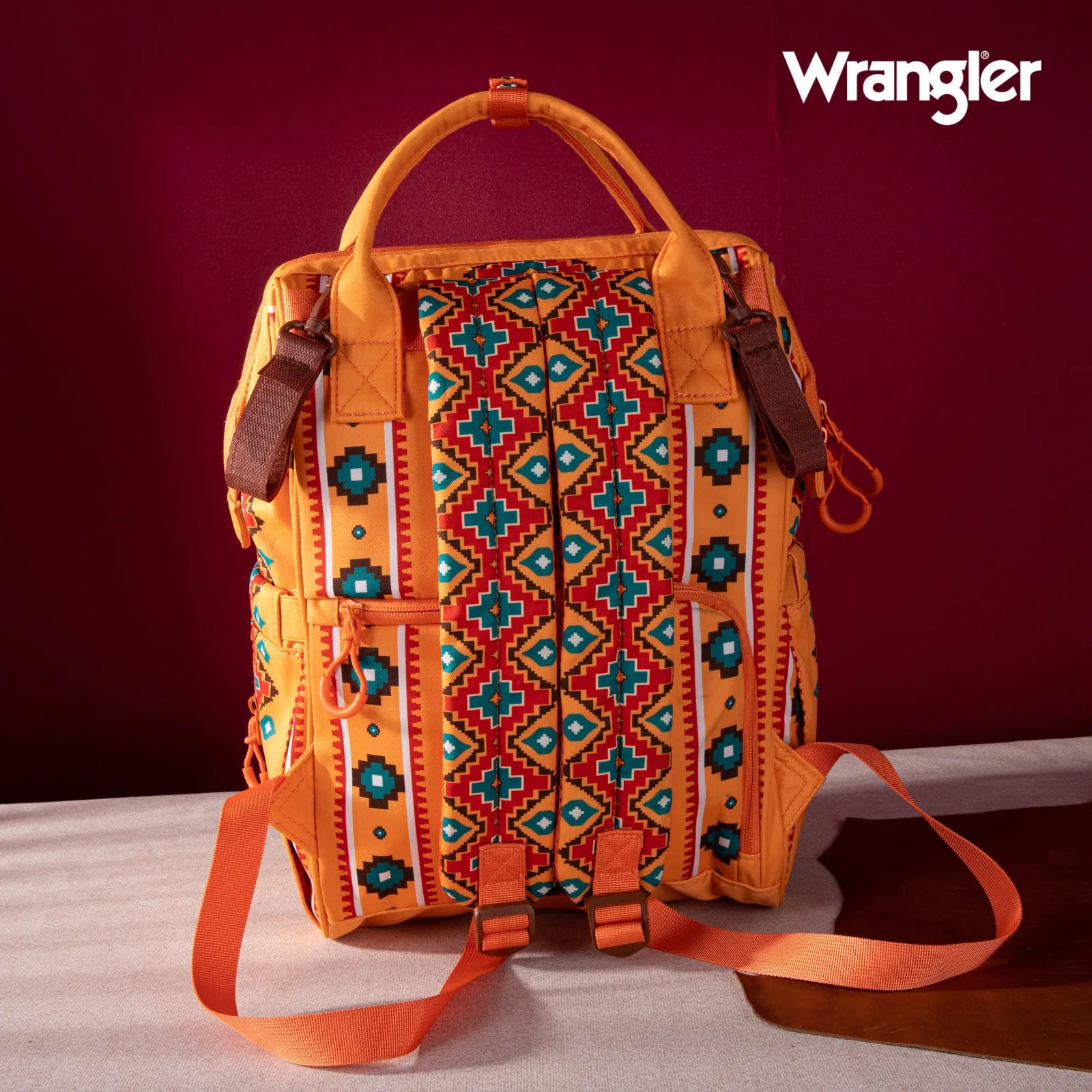 WG2204-9110  Wrangler Aztec Printed Callie Backpack - Mustard