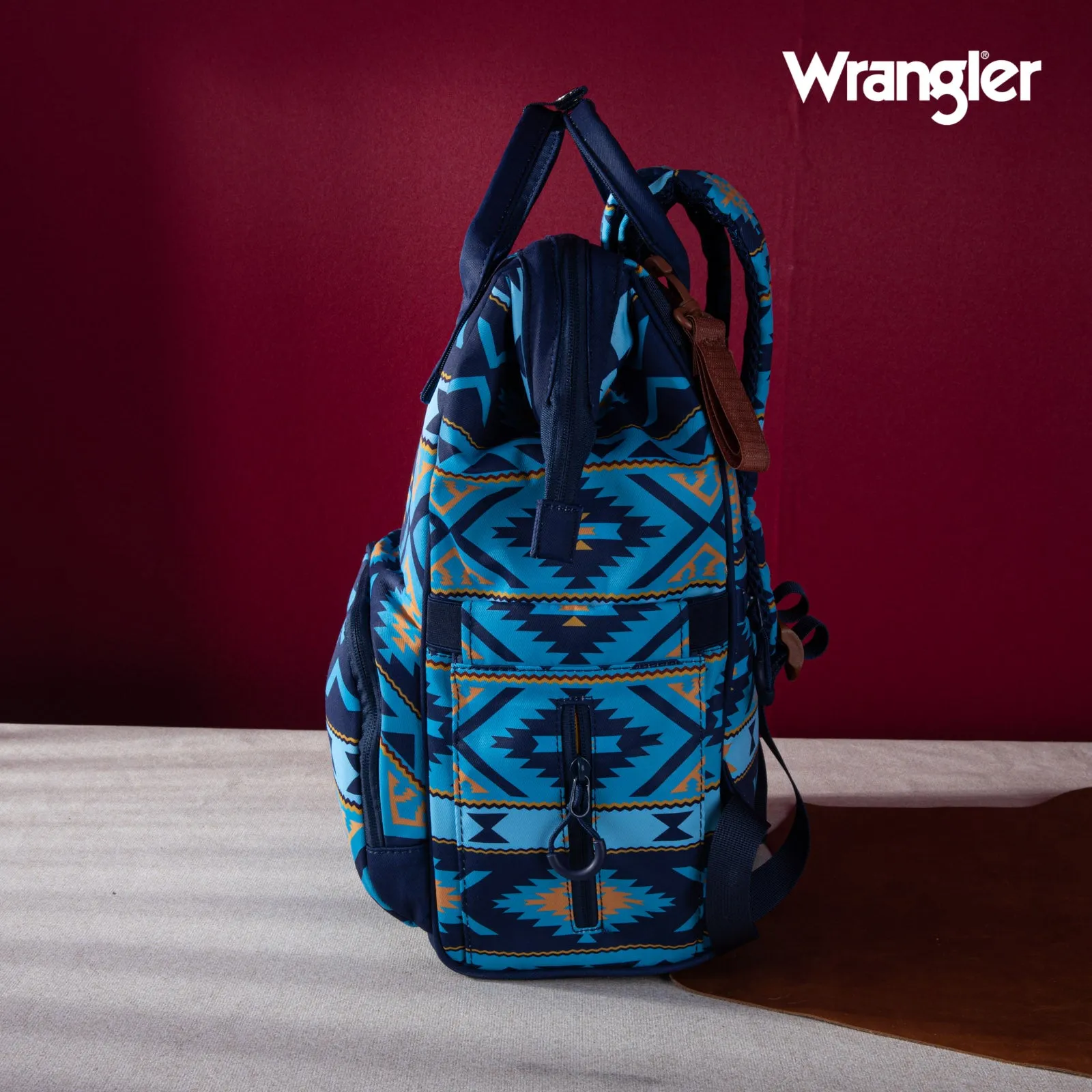 WG2204-9110  Wrangler Aztec Printed Callie Backpack - Navy