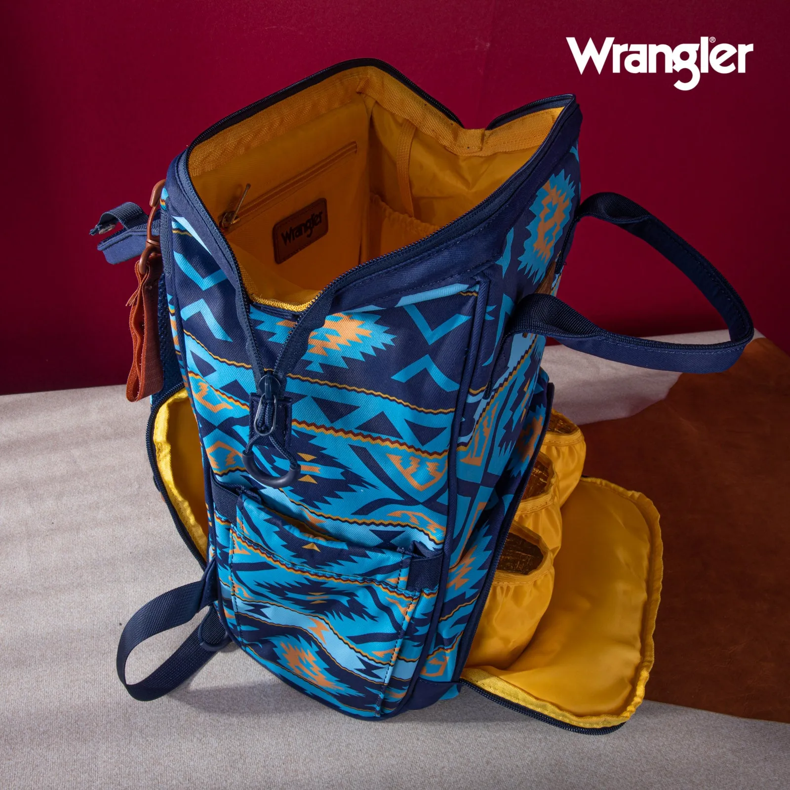 WG2204-9110  Wrangler Aztec Printed Callie Backpack - Navy