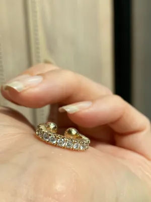 White Diamond Gemstone Ear Cuff (17mm)