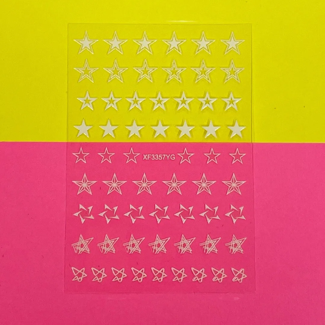 White Star Nail Sticker -XF3357YG