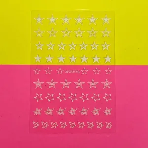 White Star Nail Sticker -XF3357YG