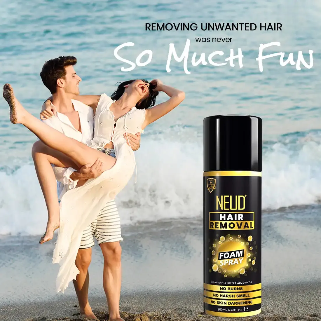 Wholesale | B2B | Bulk Order - NEUD Hair Removal Foam Spray with No Skin Darkening 72 Units (200ml Each)
