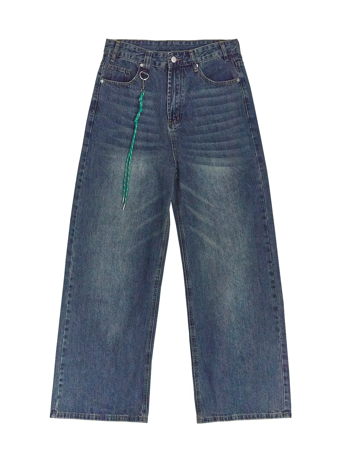Wide Leg Jeans w/ Green Paracord