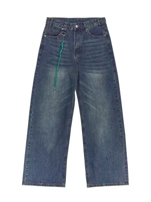 Wide Leg Jeans w/ Green Paracord