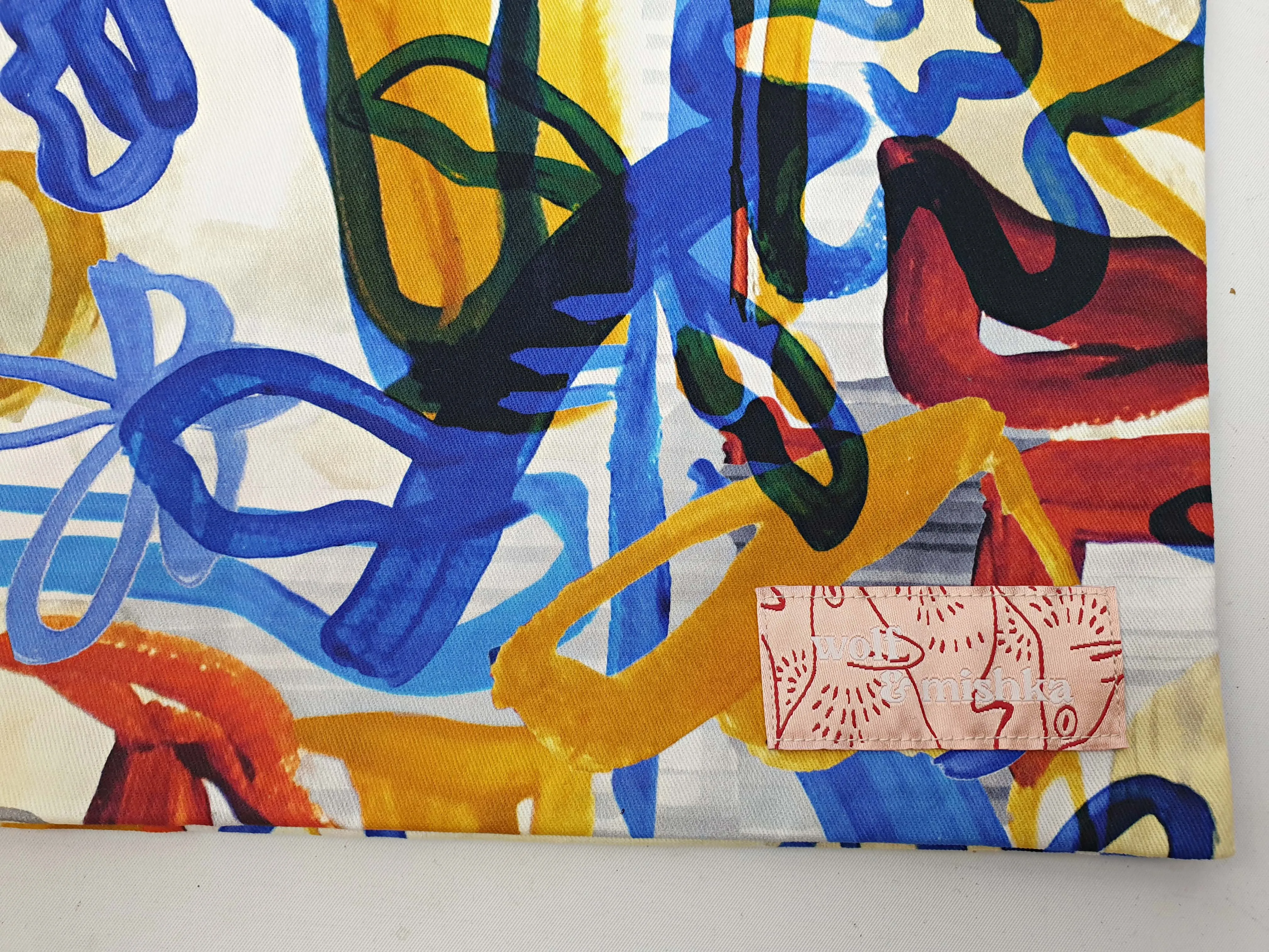 Wolf & Mishka blue floral tote bag