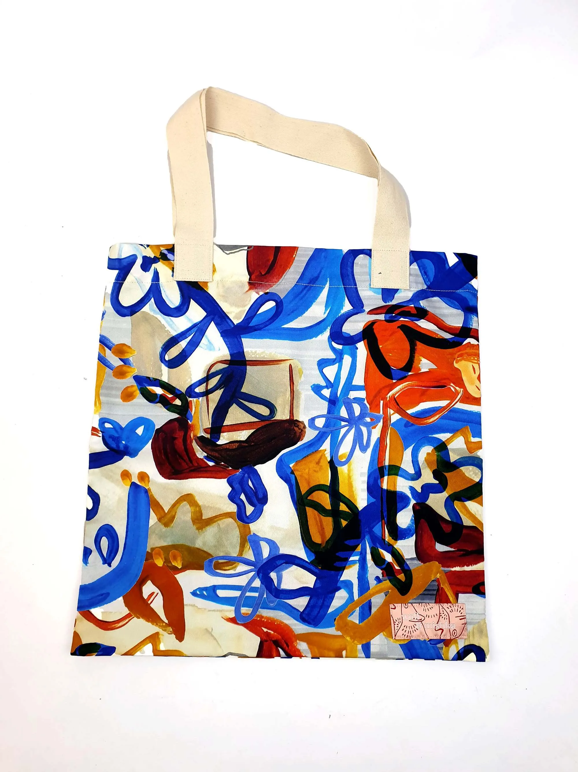 Wolf & Mishka blue floral tote bag