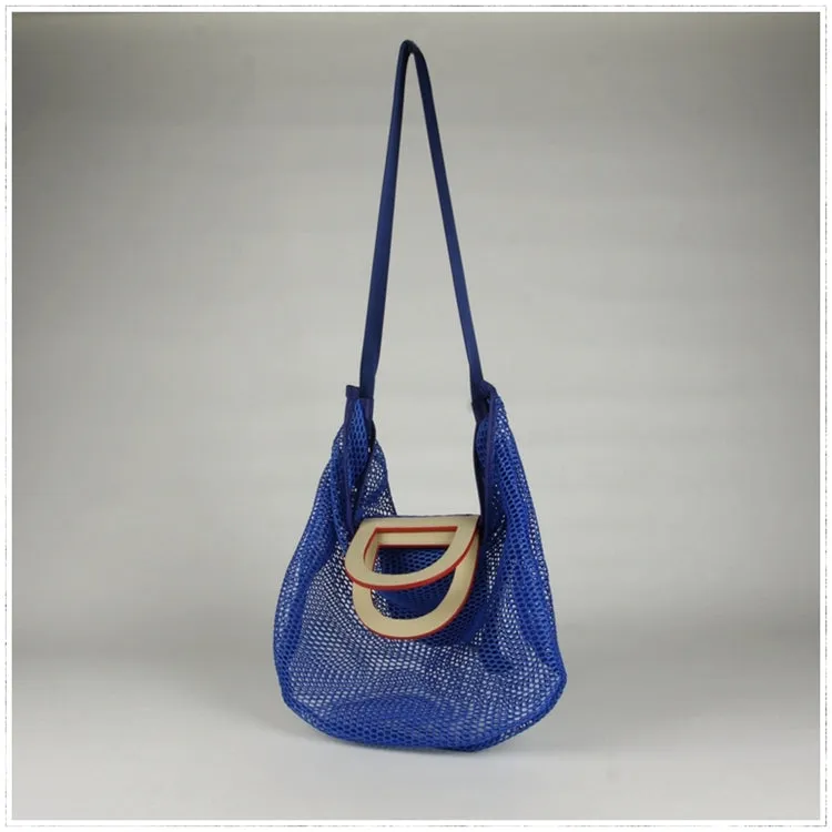 Womens Green Net Polyester Leather Tote Handbag Purse Polyester Tote Shoulder Bag Purse for Ladies