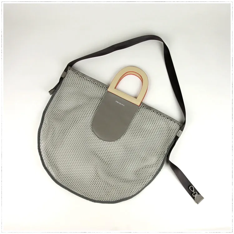 Womens Green Net Polyester Leather Tote Handbag Purse Polyester Tote Shoulder Bag Purse for Ladies