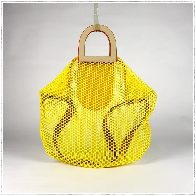 Womens Green Net Polyester Leather Tote Handbag Purse Polyester Tote Shoulder Bag Purse for Ladies