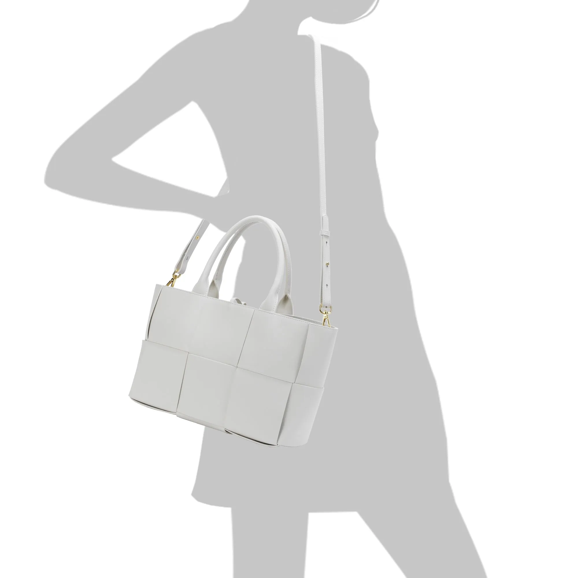 Woven Smooth Leather Tote Bag