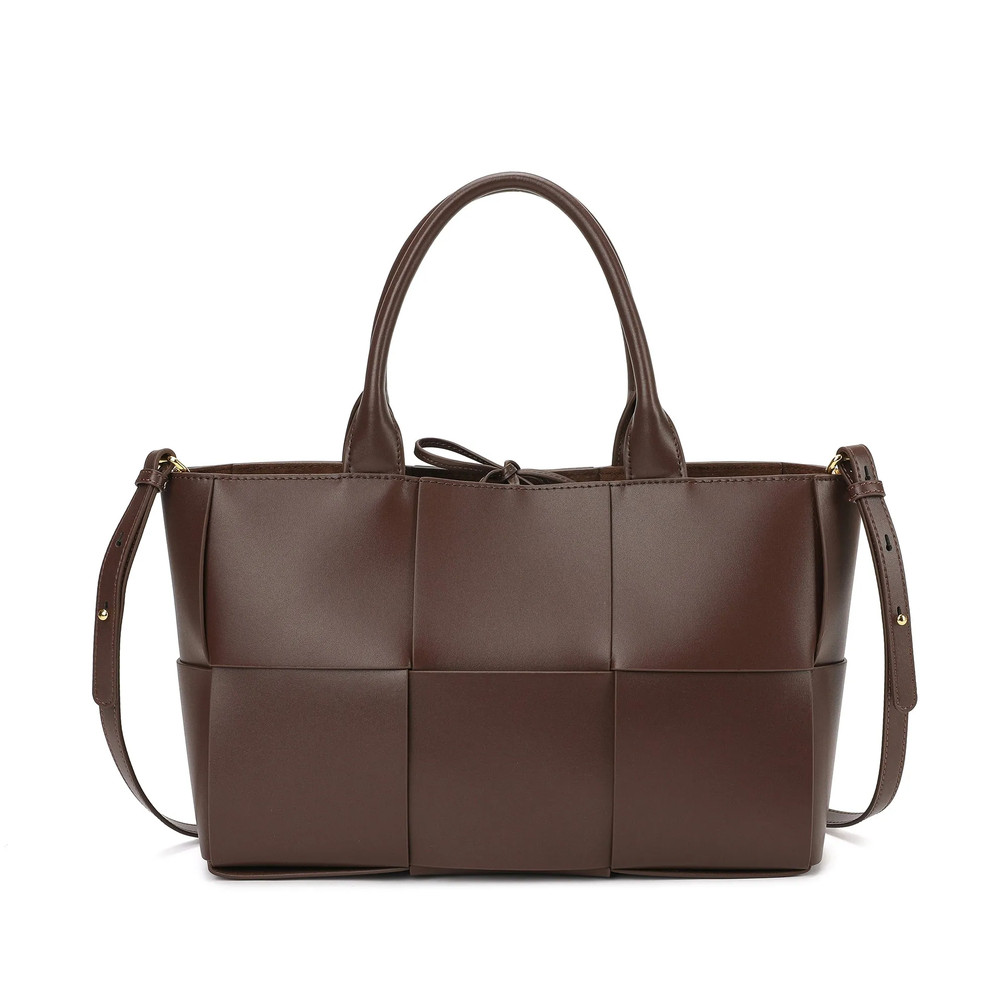 Woven Smooth Leather Tote Bag
