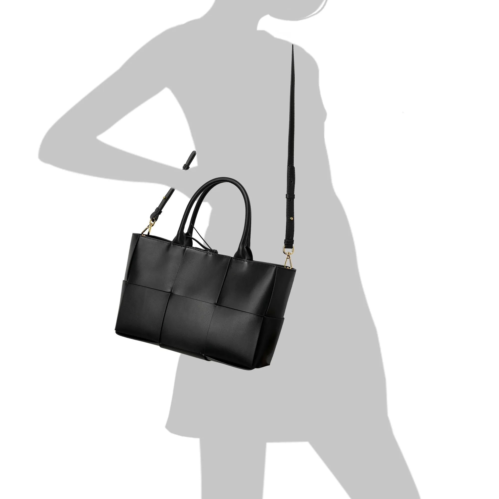 Woven Smooth Leather Tote Bag