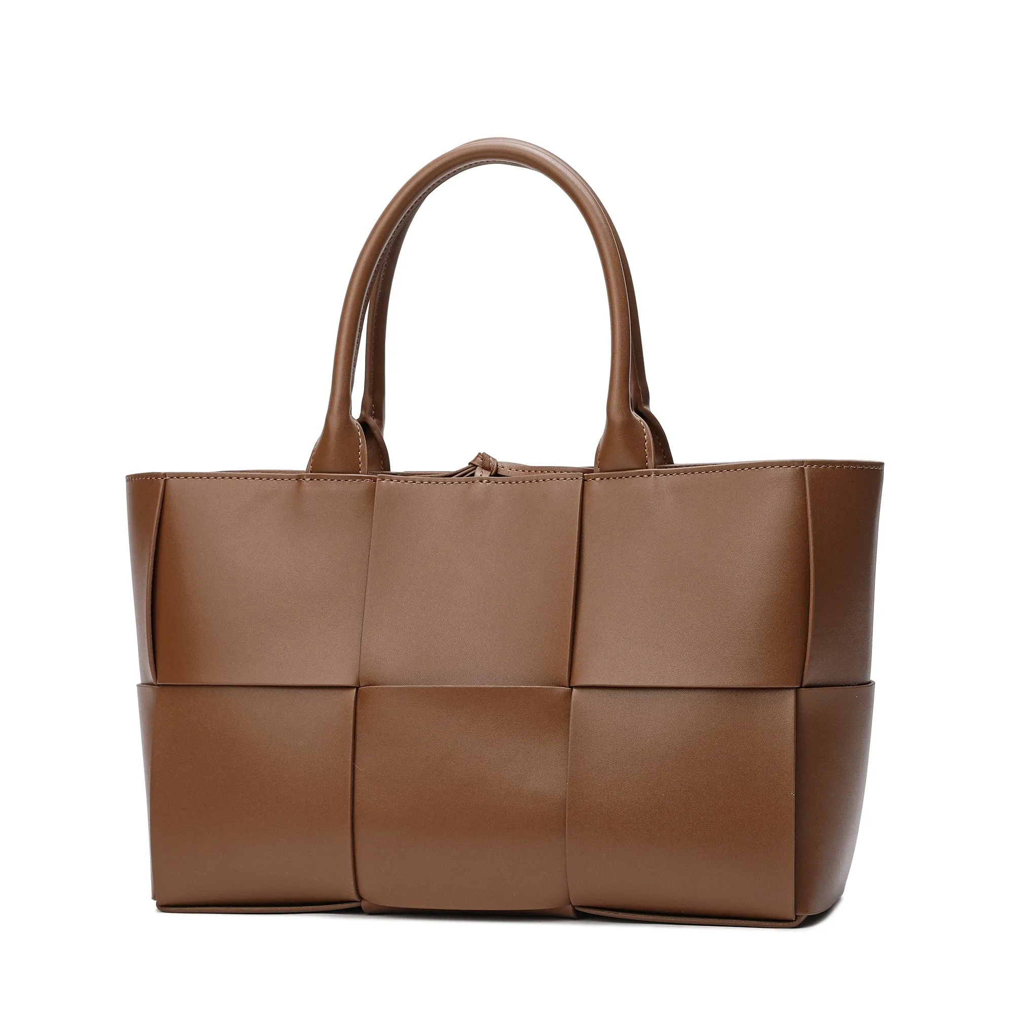 Woven Smooth Leather Tote Bag