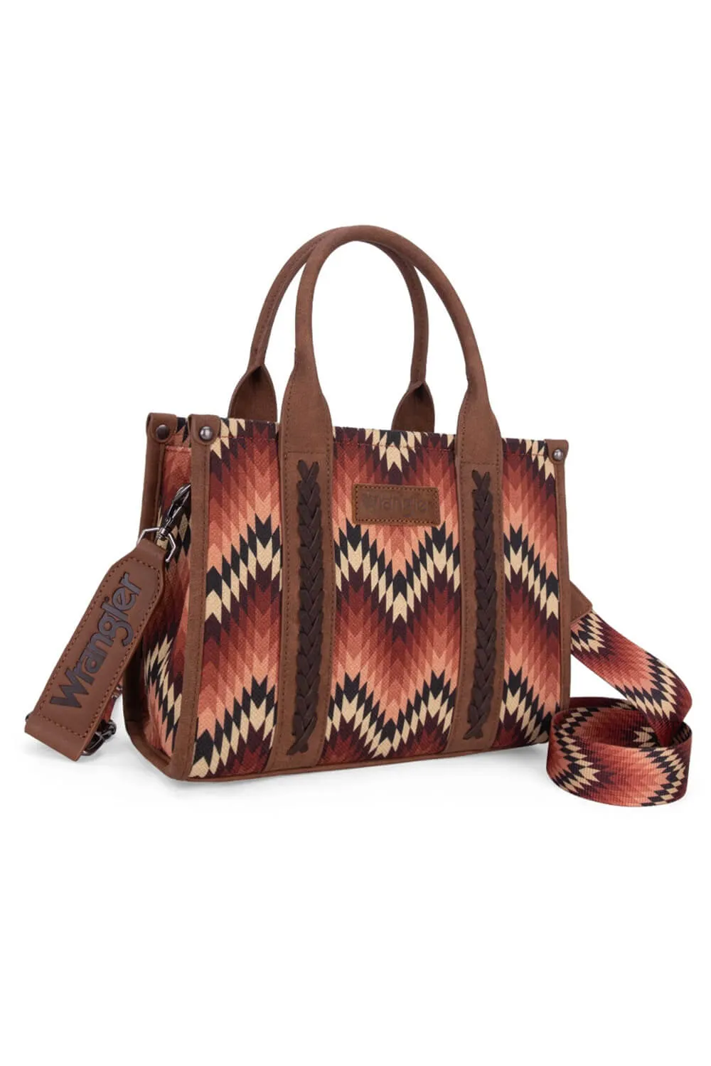 Wrangler Southwestern Small Tote for Women in Brown | WG2211-8120S-BR