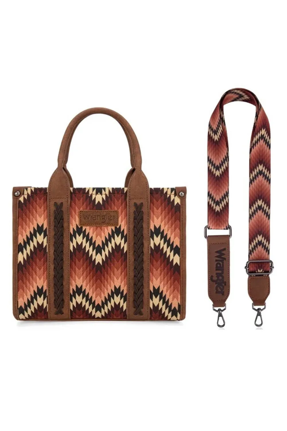 Wrangler Southwestern Small Tote for Women in Brown | WG2211-8120S-BR