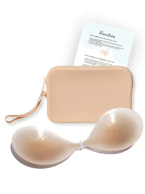 X1 Adhesive Stick-On Bra   x1 Silicone Travel Case - BOOBEEZ