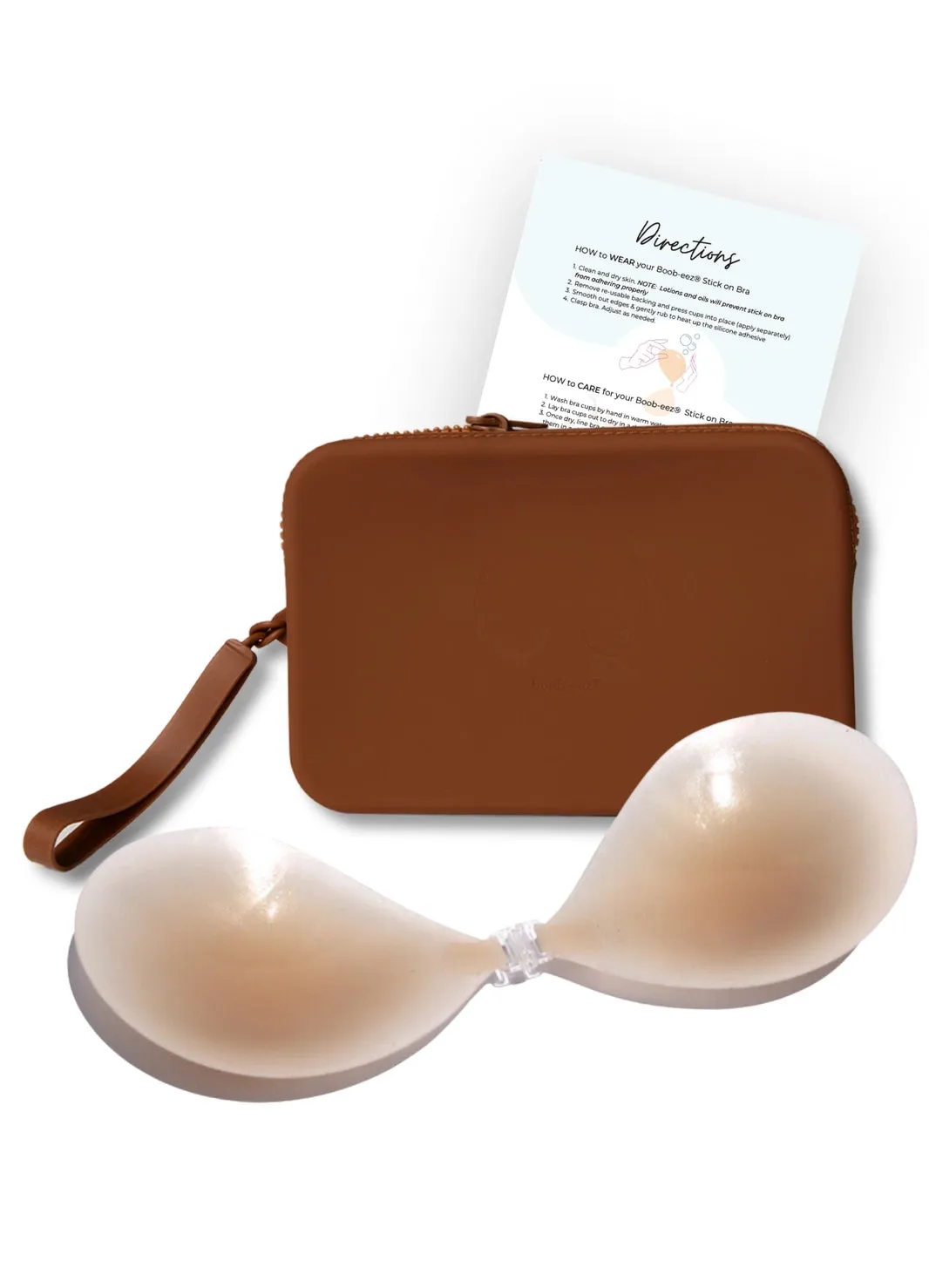X1 Adhesive Stick-On Bra   x1 Silicone Travel Case - BOOBEEZ
