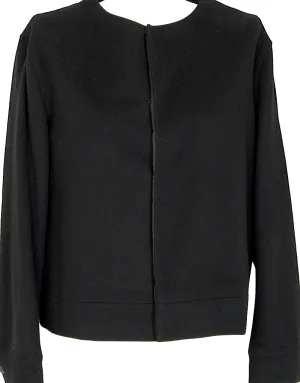 Yohji Yamamoto Japan. NOIR.  Black Angora Blended Wool Hidden Buttons Jacket
