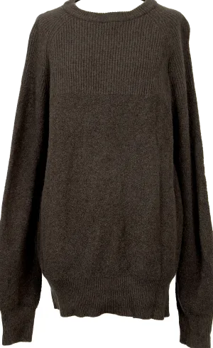 YOHJI YAMAMOTO JAPAN. RISMAT by Y's Rib Switching  Khaki-green Knit Sweater