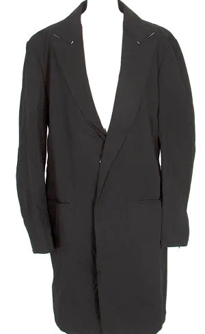 Yohji Yamamoto Japan. Y's Black Cotton Wrinkled Long Jacket