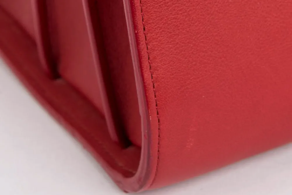Yves Saint Laurent Sae De Jour Large Tote Bag in Red Leather, with Keys, Lock & Dust Cover